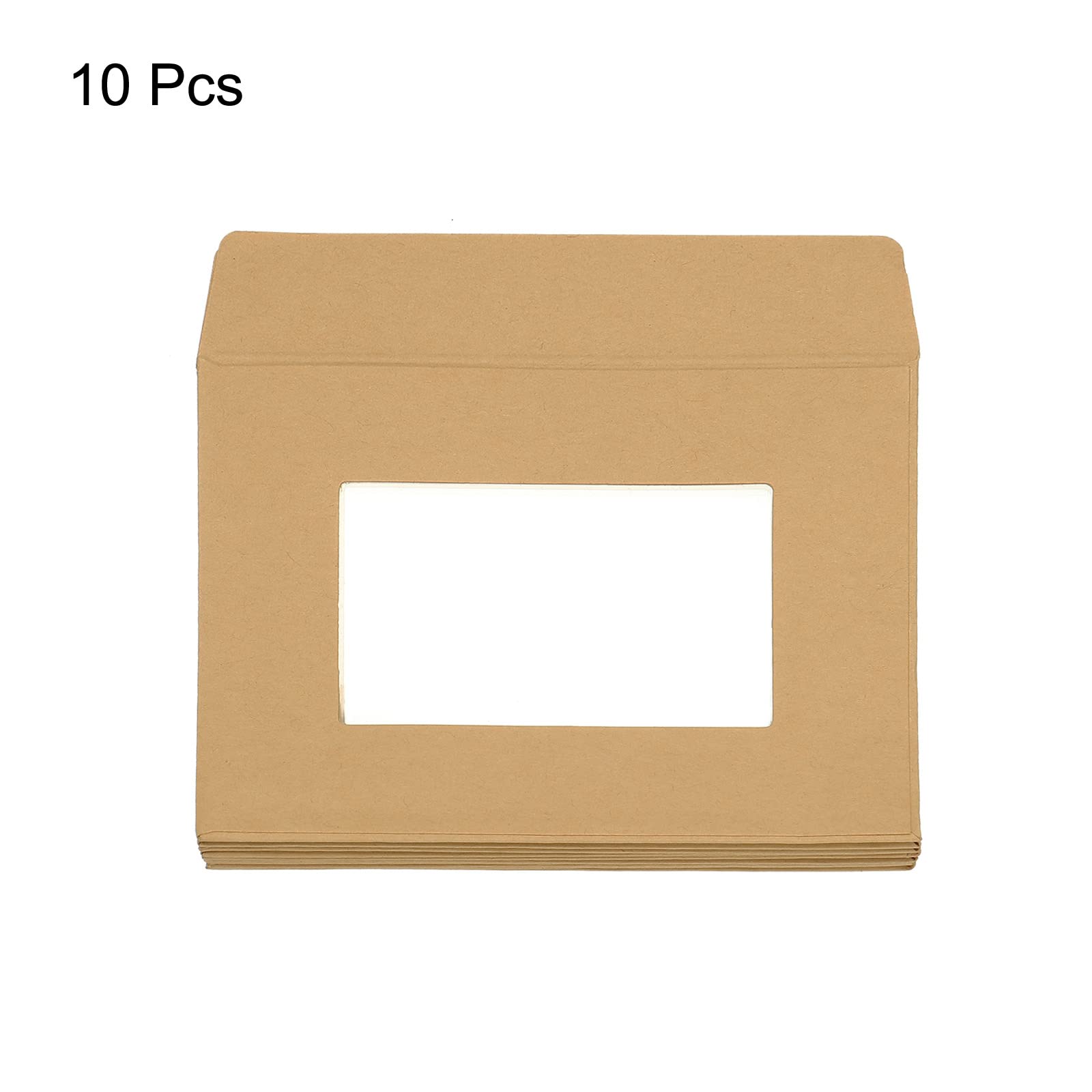 sourcing map enveloppe à fenêtre marron 10x8 cm lot de 10