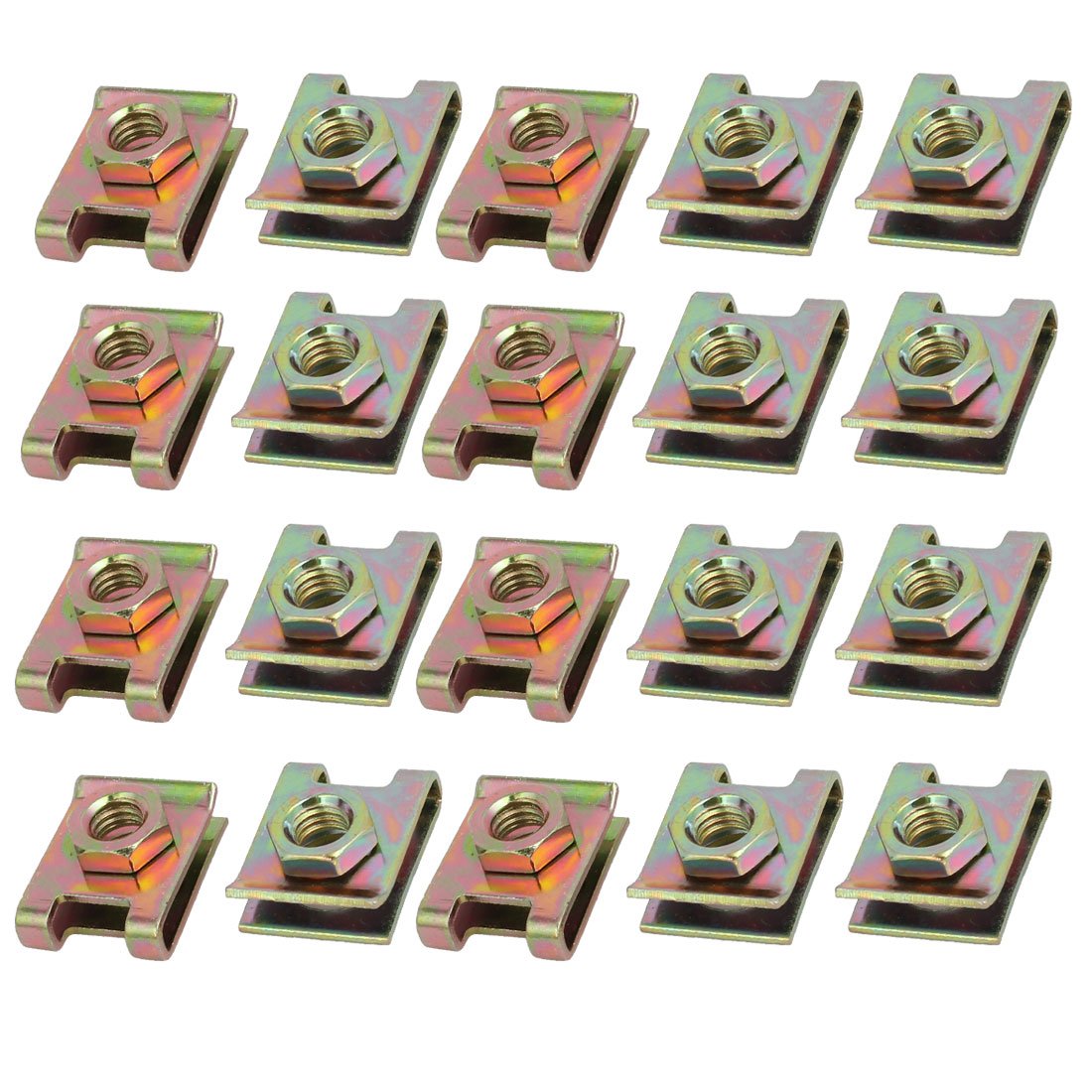 sourcingmap Automotive Écrou U M6 Acier Ressort 20pcs