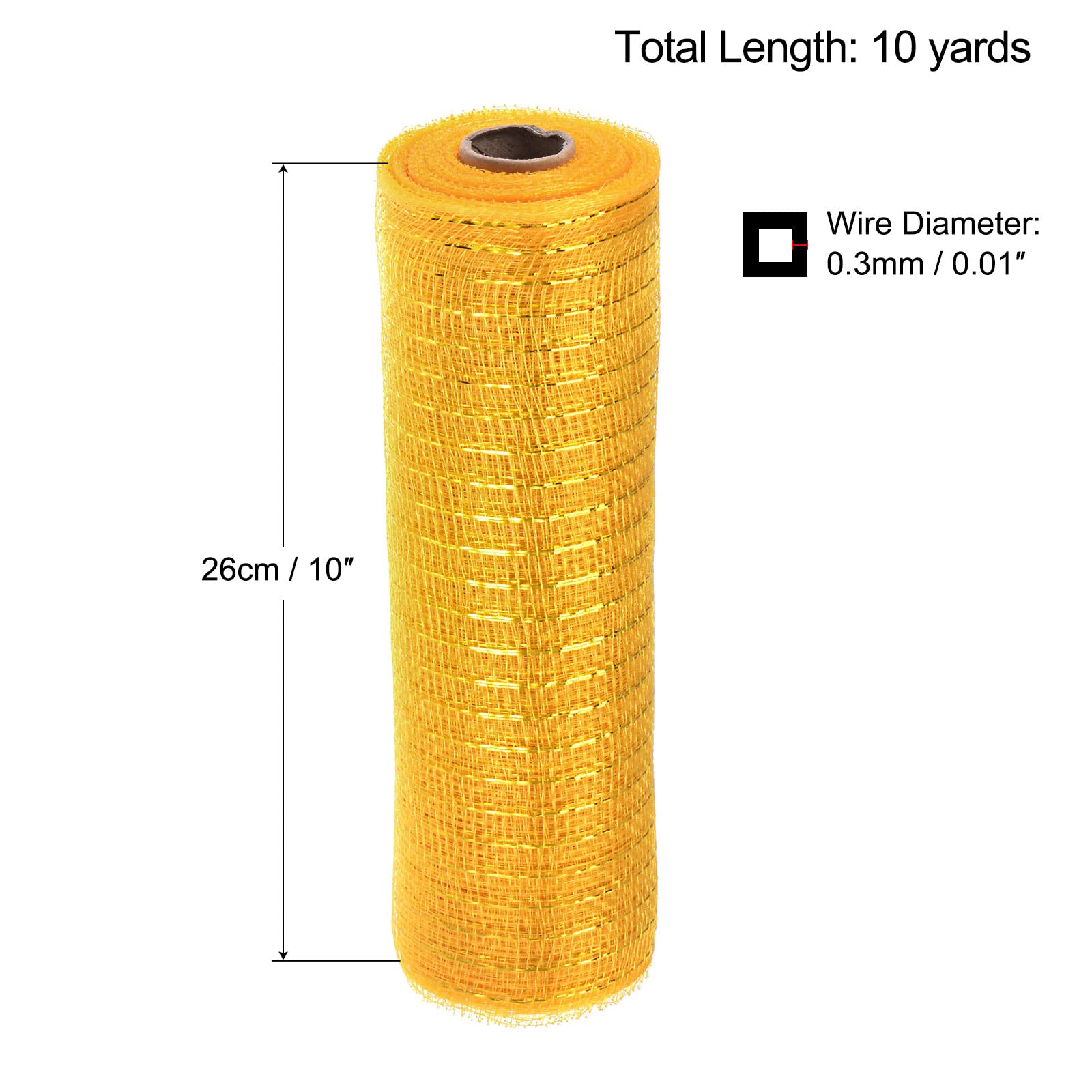 sourcingmap Home & Garden ruban maille jute or 1 rouleau imperméable