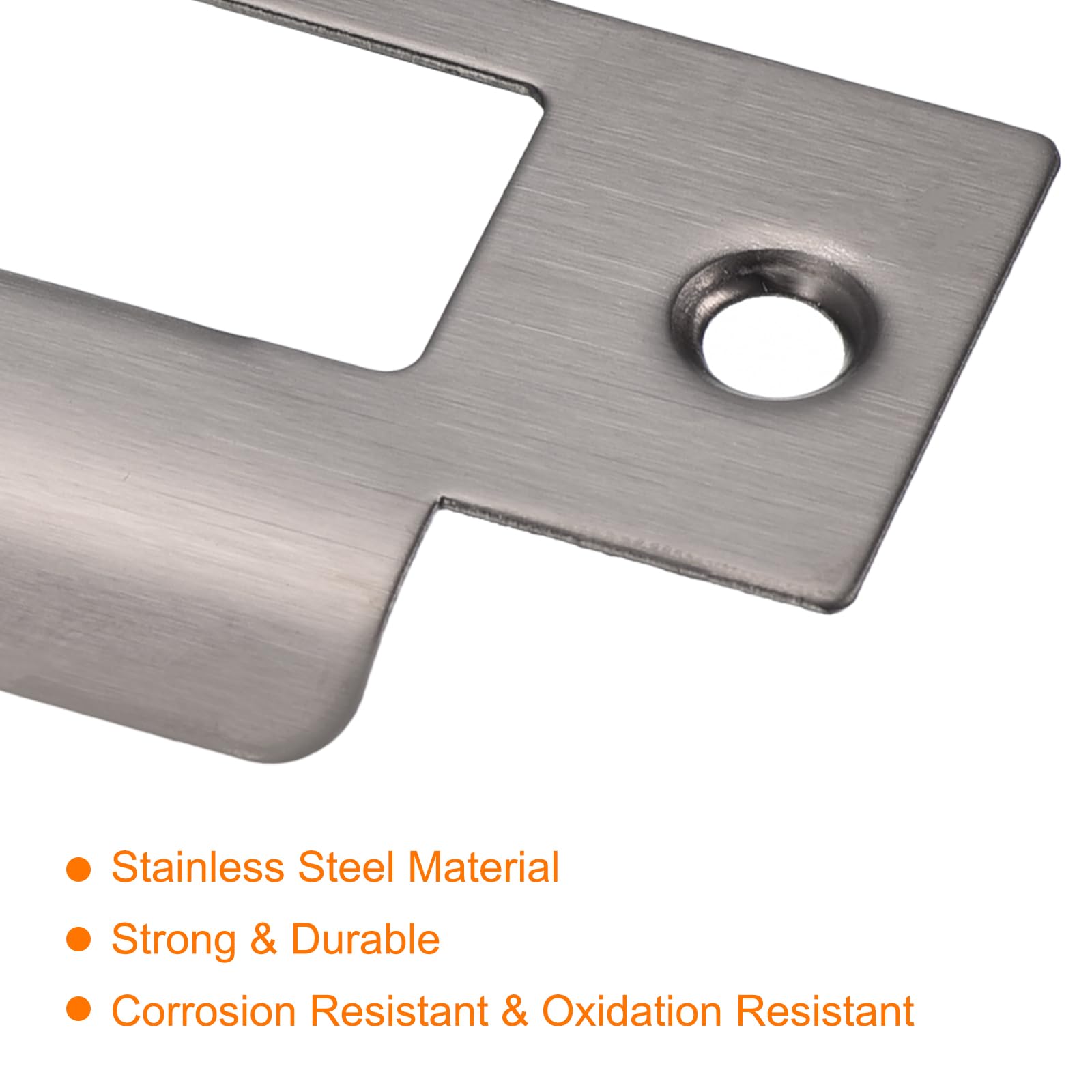 SOURCINGMAP Plaque Frappe Porte Inox 70x40mm Grise + Vis