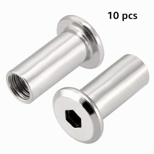 Sourcing Map écrou insertion meuble M8x20 mm 10 pcs