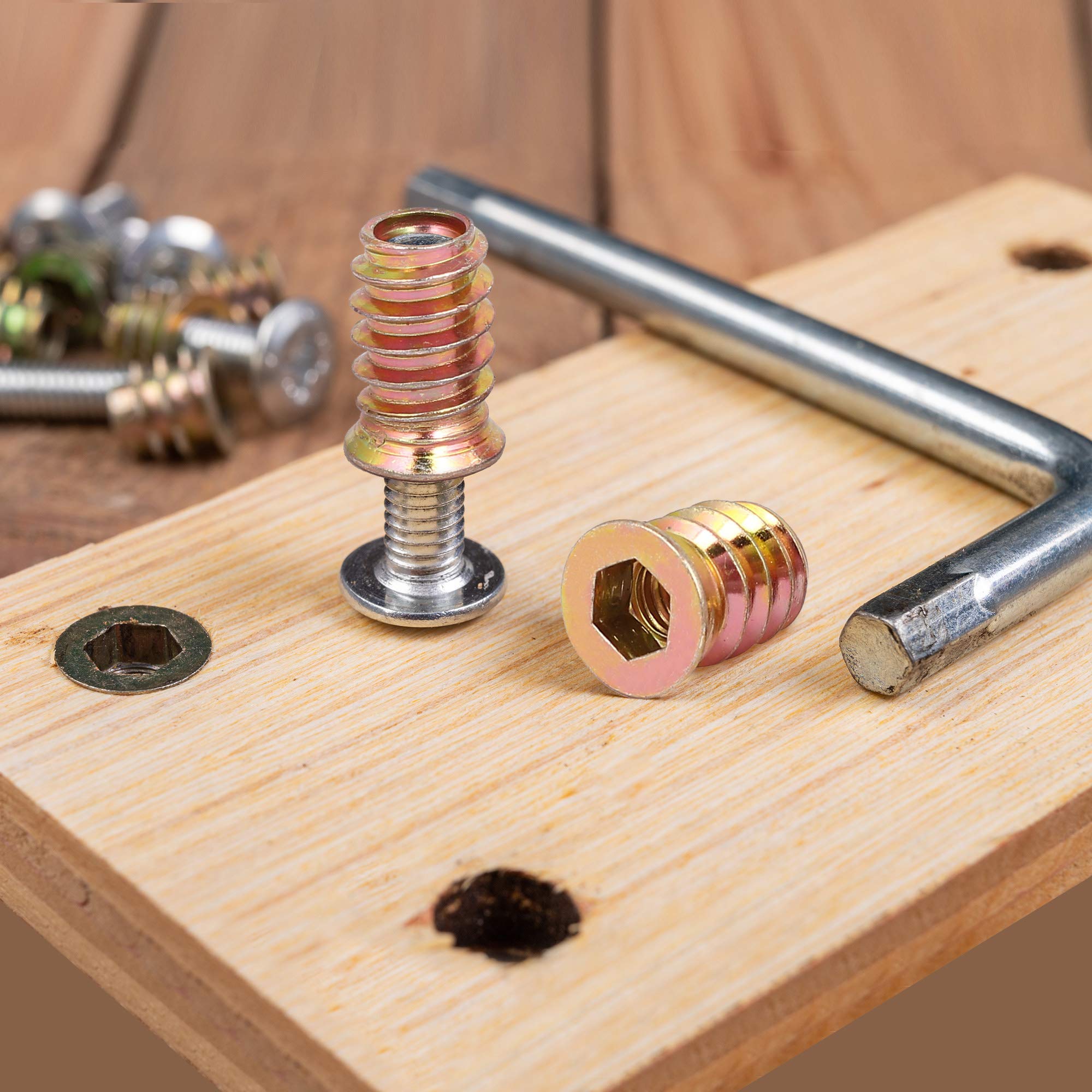 sourcingmap Home Insert Fileté M10x30mm Acier 5pcs