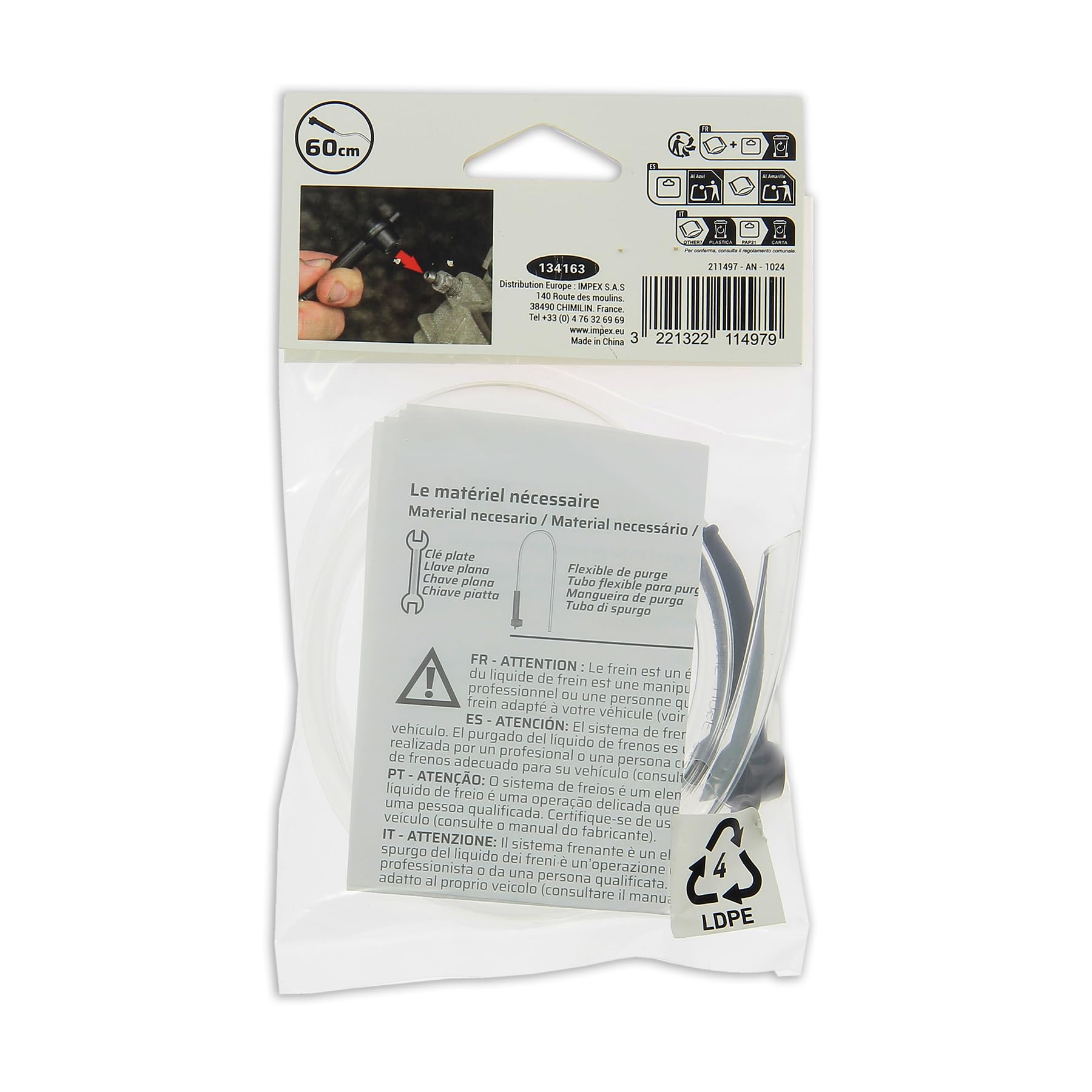 Precision Steel 211497 durite purge frein 60 cm résistant DOT