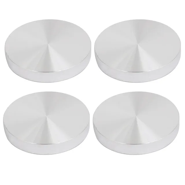 Sourcingmap Home disque aluminium table verre argent lot 4 M8