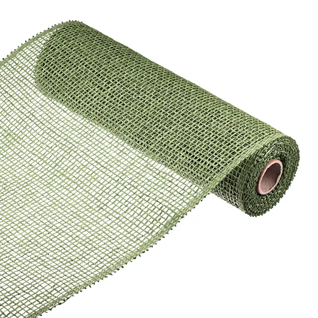 Sourcing Map ruban toile de jute vert foncé 25,4cm x 4,57m PP
