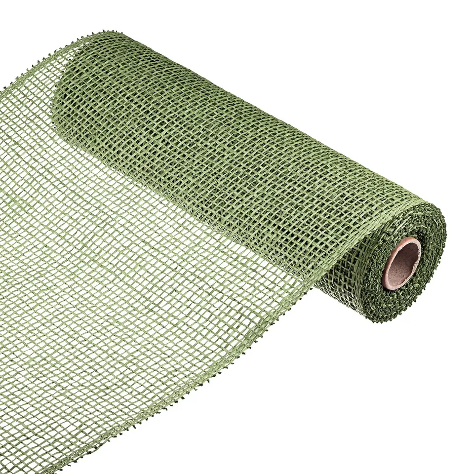 Sourcing Map ruban toile de jute vert foncé 25,4cm x 4,57m PP