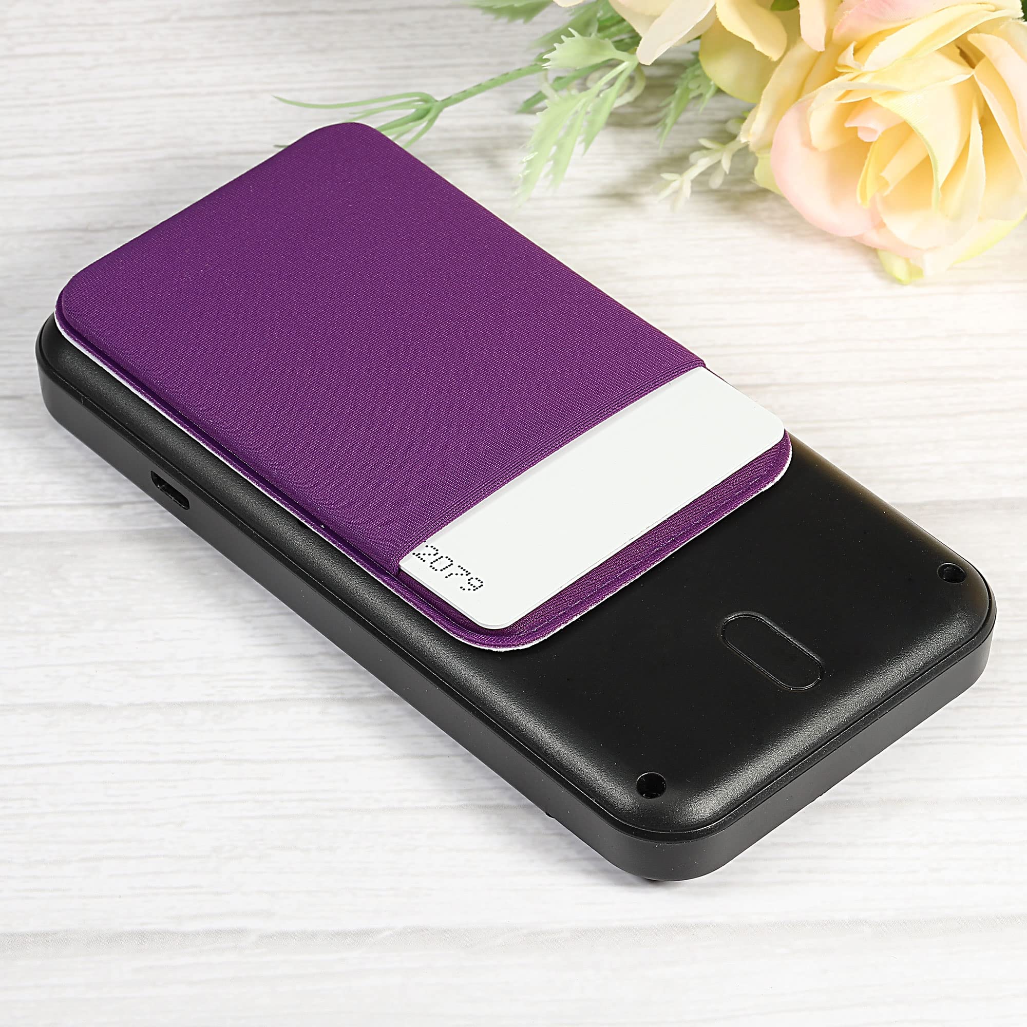 sourcing map porte-carte téléphone spandex violet lot de 3