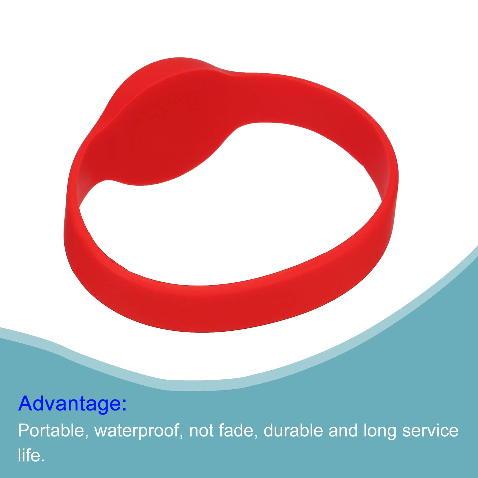 sourcing map TK4100 bracelet RFID rouge 5 pièces 125KHz