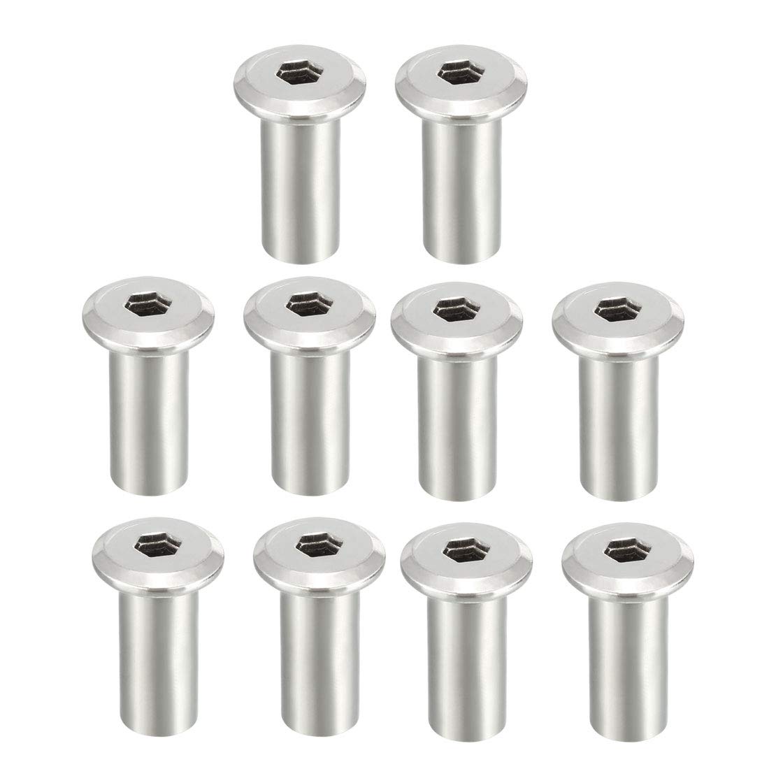 Sourcing Map écrou insertion meuble M8x20 mm 10 pcs
