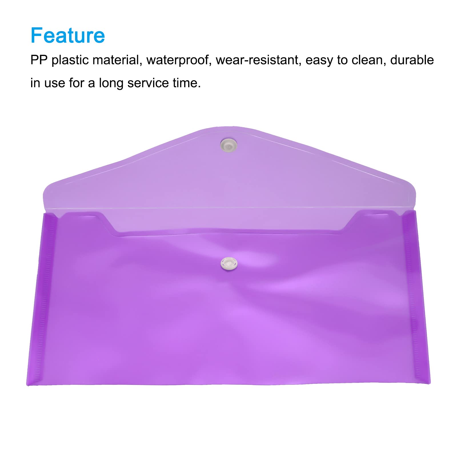 sourcing map A5 pochette à bouton violette lot de 12