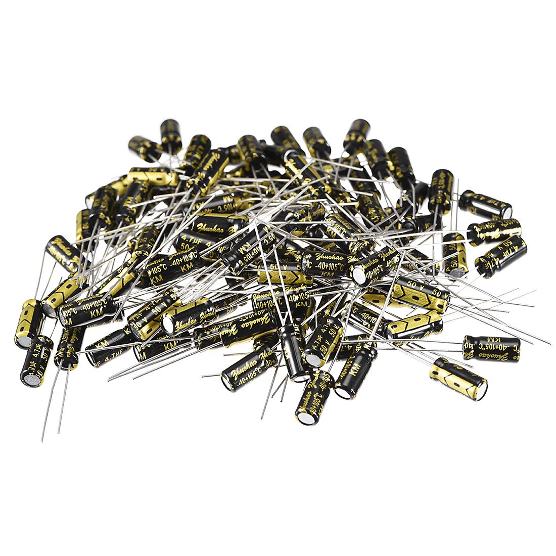 sourcing map 4.7uF 50V condensateur électrolytique 100 pièces 5x11mm