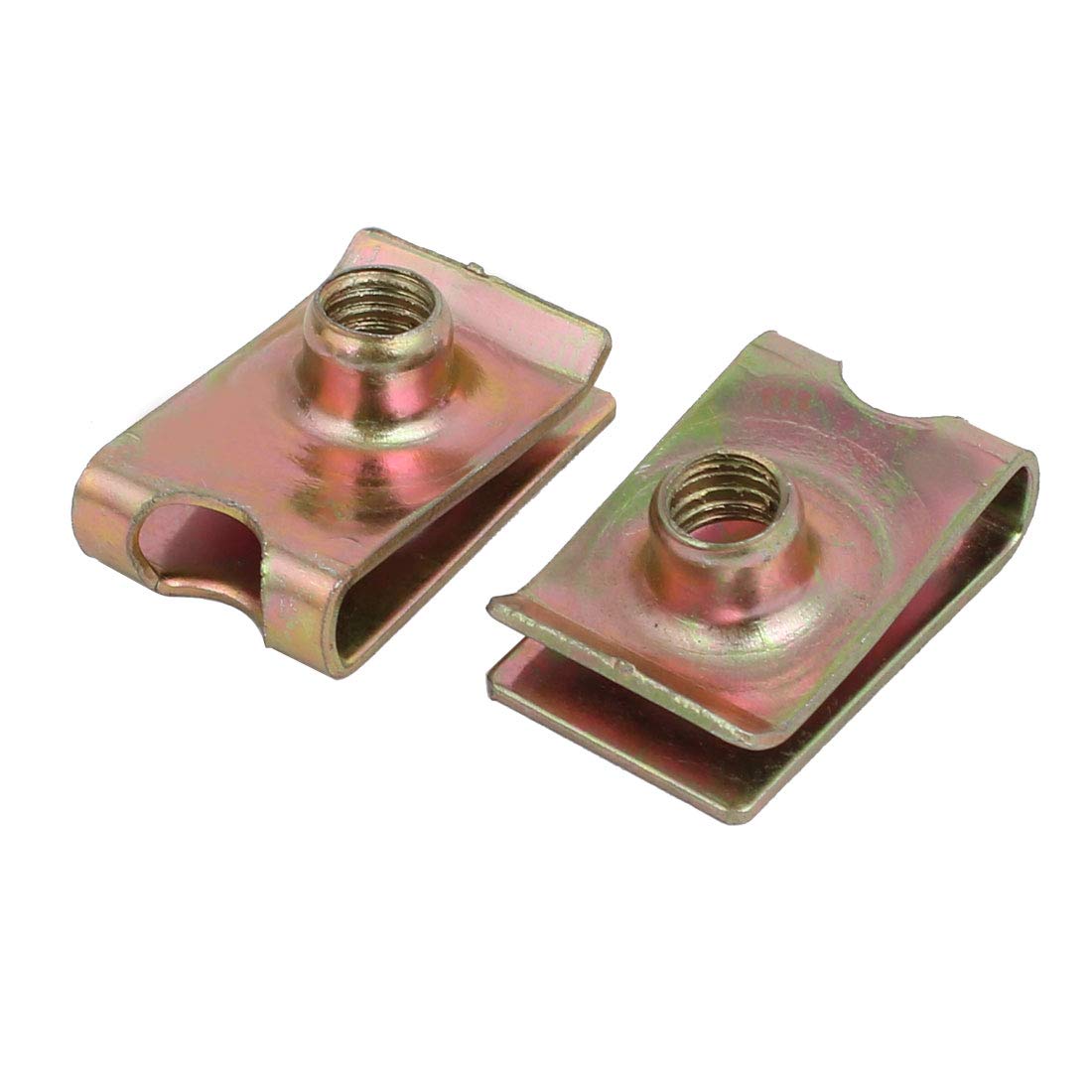 sourcing map Écrou U M6 clips carénage auto 20pcs fer laiton