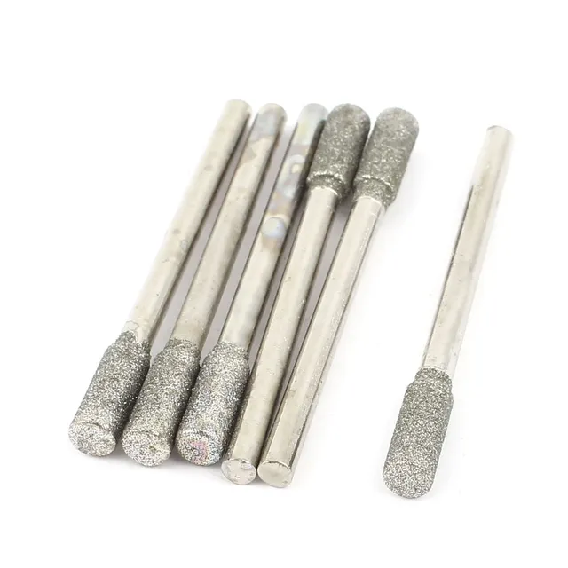 Sourcingmap pointe montée diamant 3 mm tige 4 mm tête lot 6
