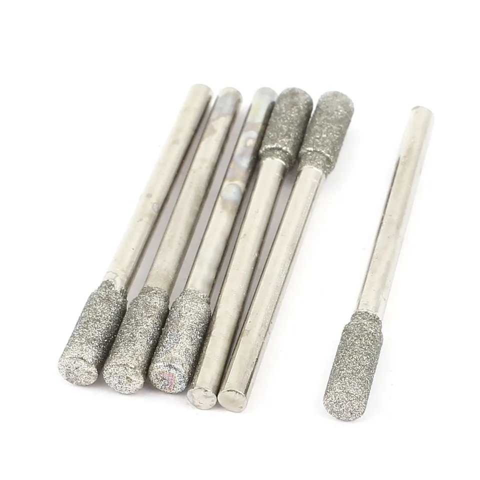 Sourcingmap pointe montée diamant 3 mm tige 4 mm tête lot 6