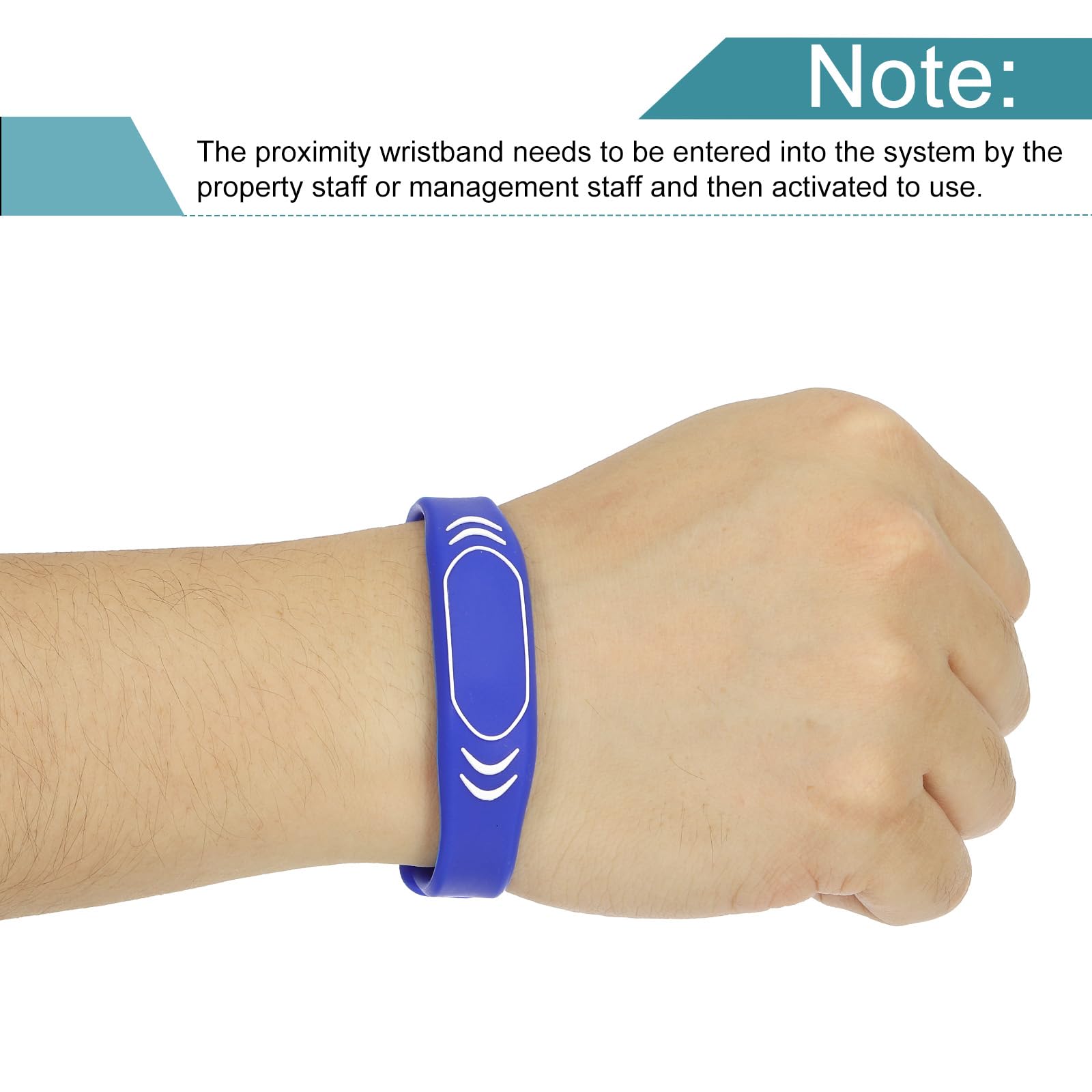 sourcing map Electronics bracelet RFID silicone 13,56 MHz bleu x1