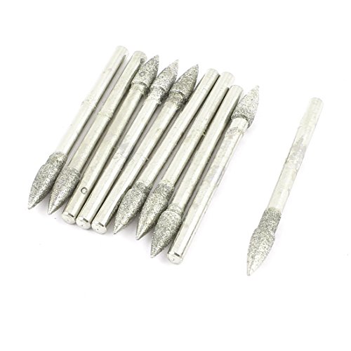 sourcing map fraise diamant conique 3x4 mm lot 10