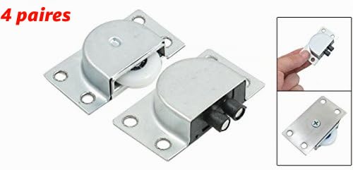 Sourcingmap Roulettes Porte Coulissante 23mm Blanc Lot 8