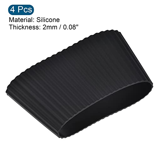 Sourcingmap Home & Garden manchon tasse silicone noir 60 mm lot 4