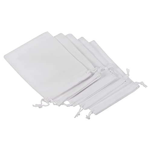 sourcing map Pochette Microfibre Blanc 14x10cm Lot 10 Lunettes