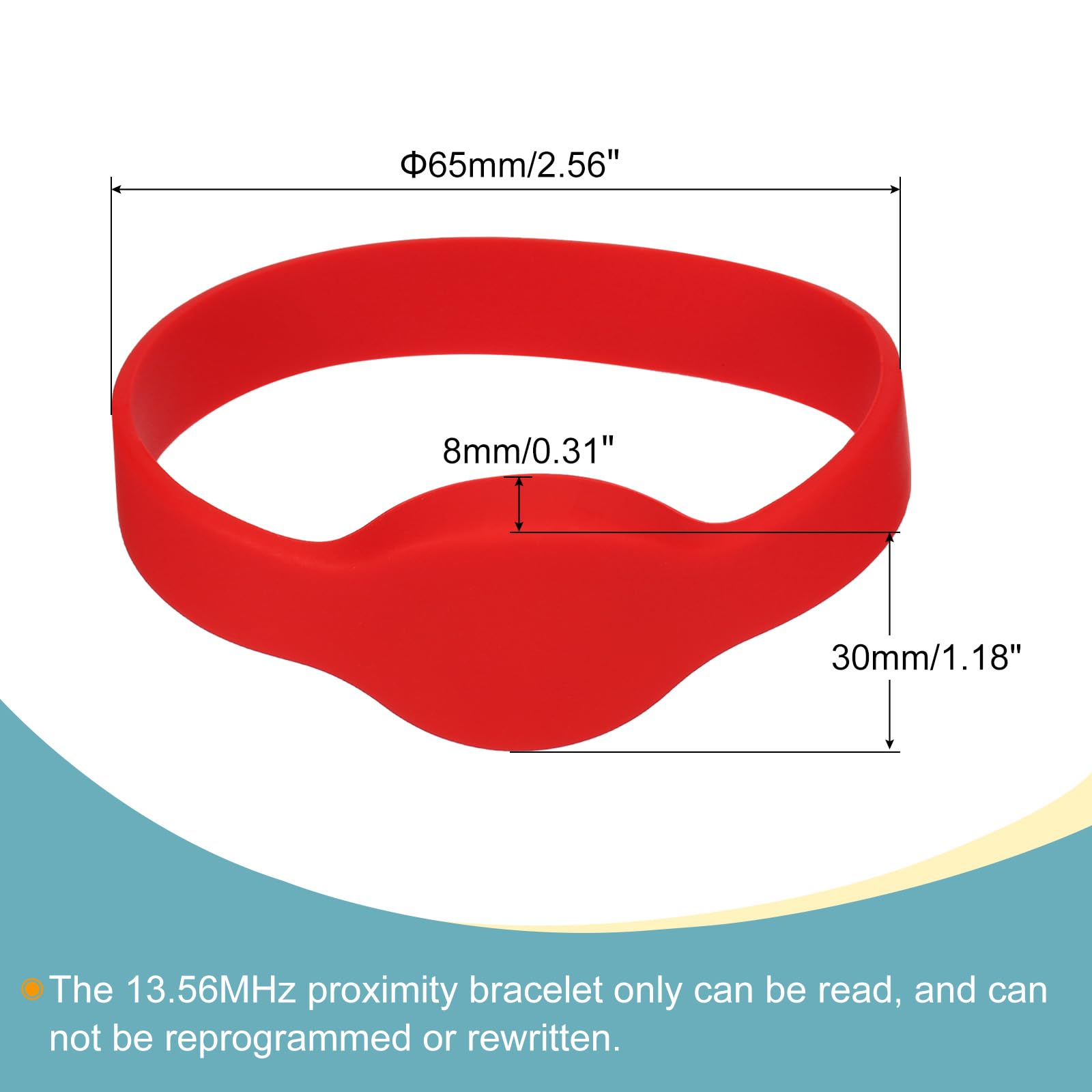 Sourcing Map Electronics bracelet RFID 13,56 MHz rouge lot de 3