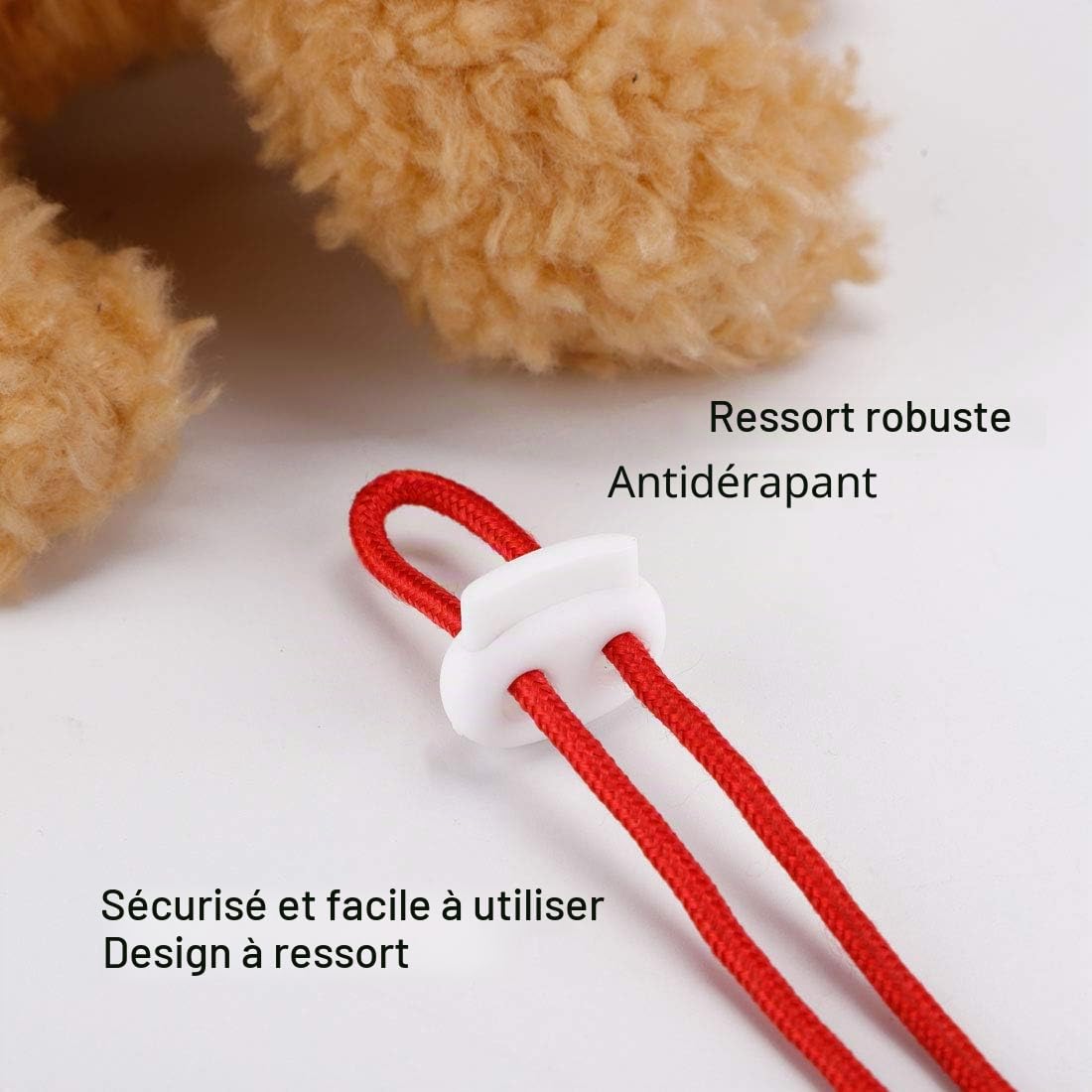 sourcing map Arrêts cordon double trou blancs lot 20 plastique