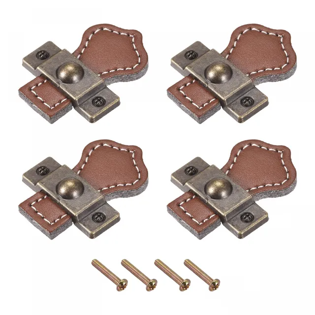 sourcing map boutons tiroir cuir marron 48mm lot 4