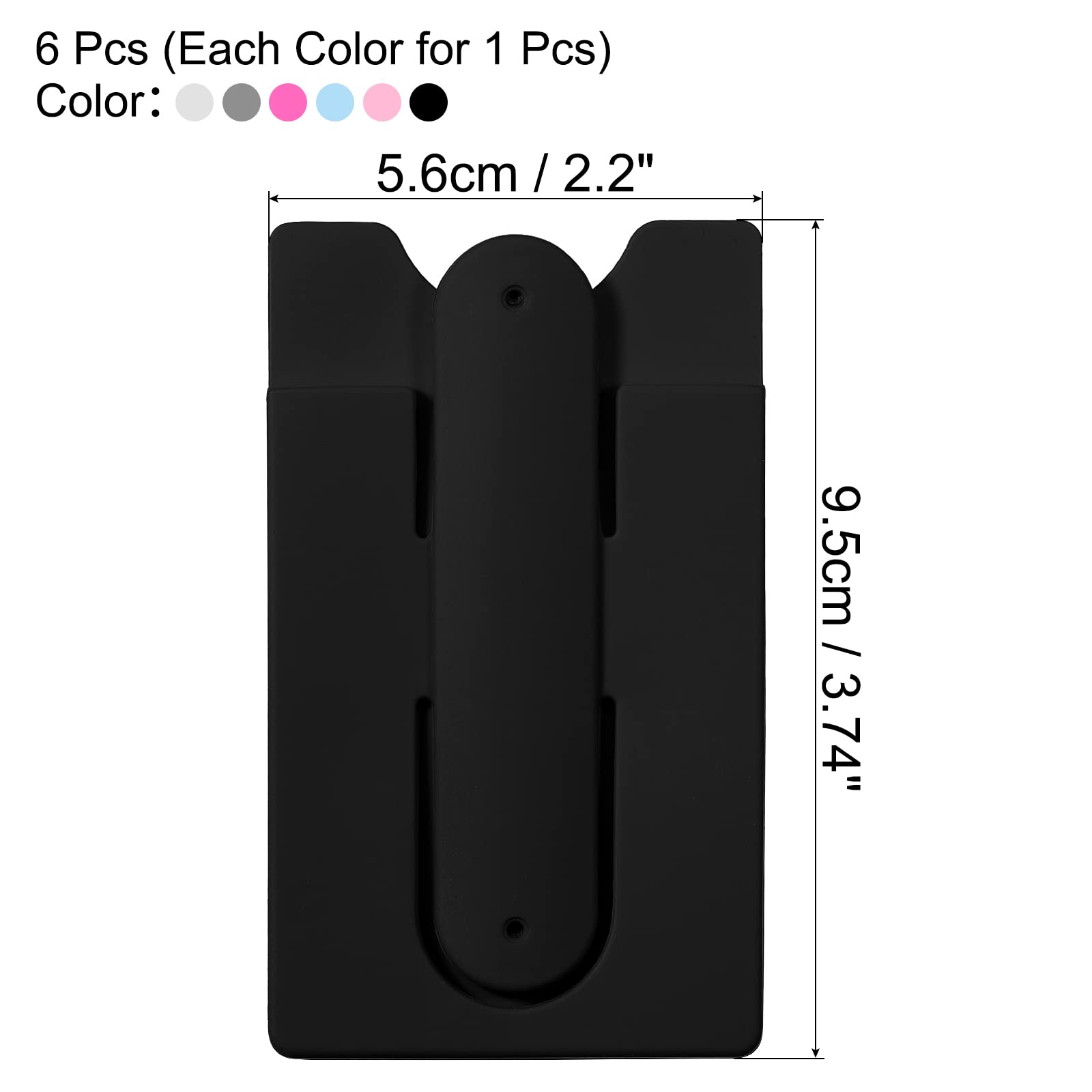 Sourcing Map Electronics porte-carte silicone adhésif x6