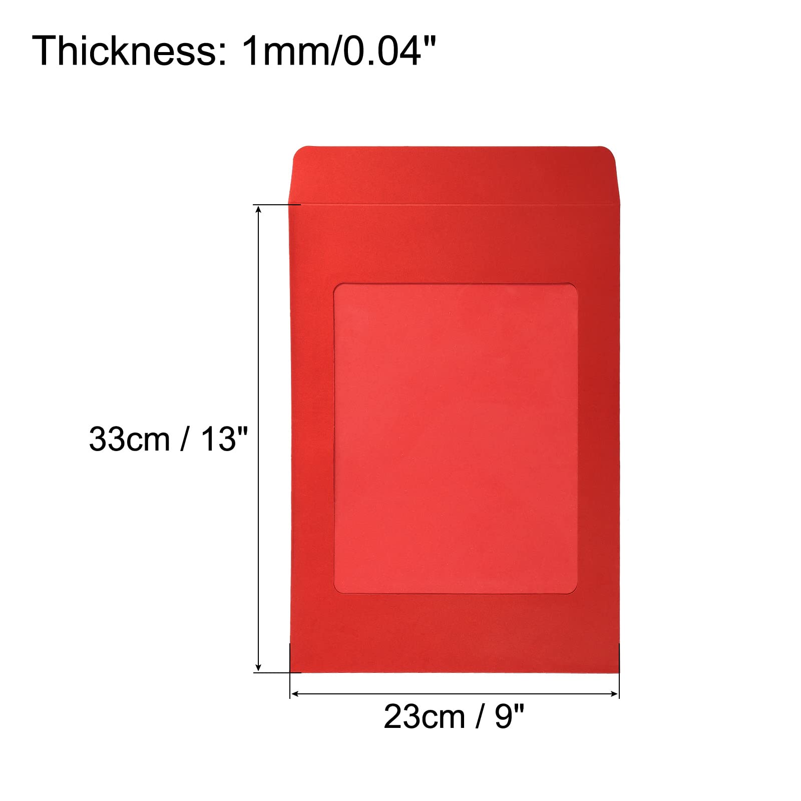 Sourcing Map A4 Enveloppe Fenêtre Rouge Simple Face x10