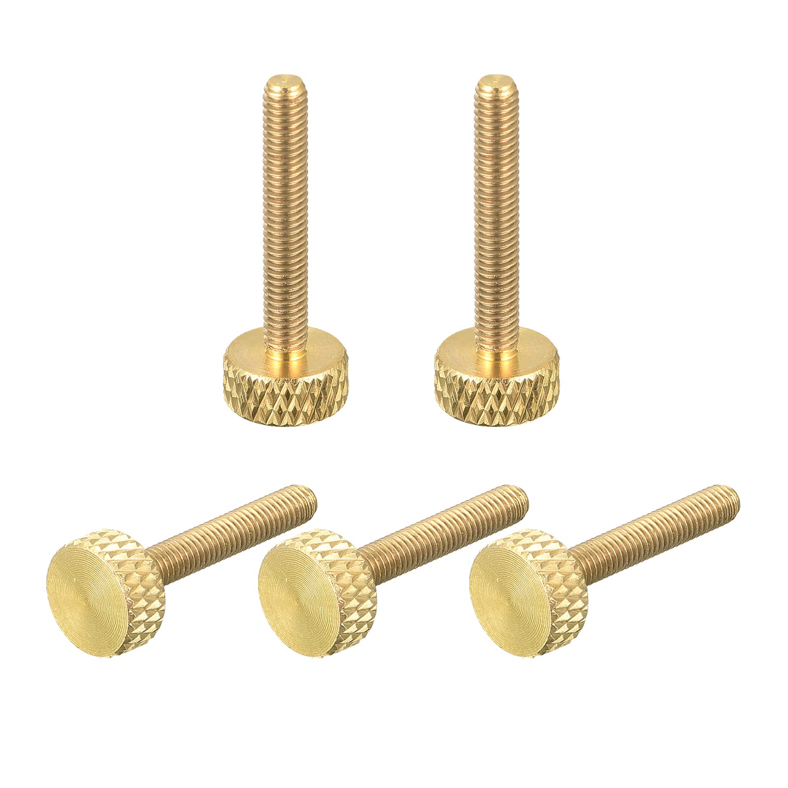 Sourcing Map vis moletée laiton M3x20 mm lot de 5