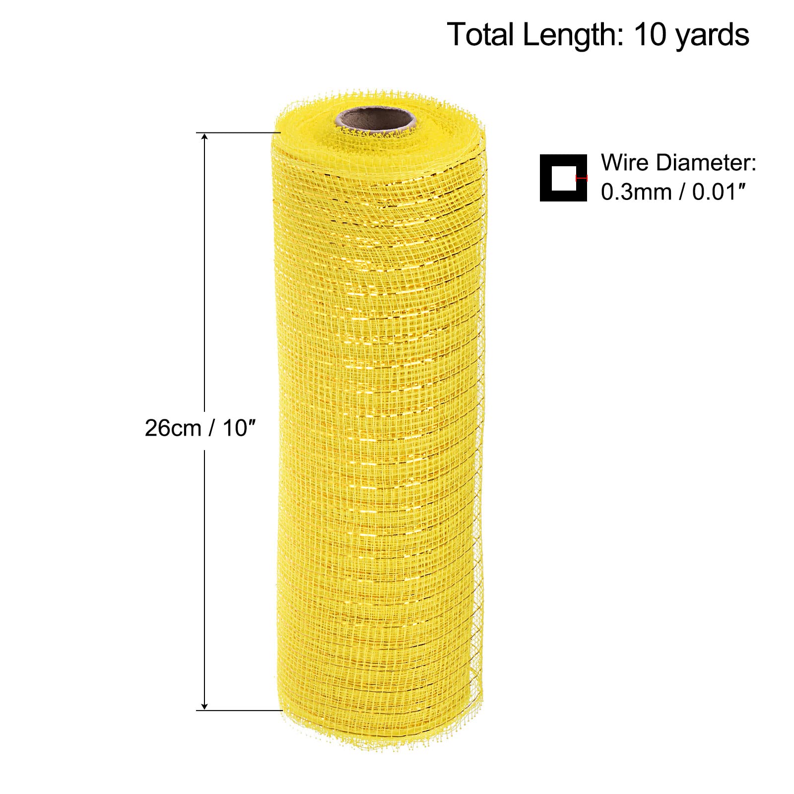 sourcing map Home & Garden ruban maille jaune or 9 m