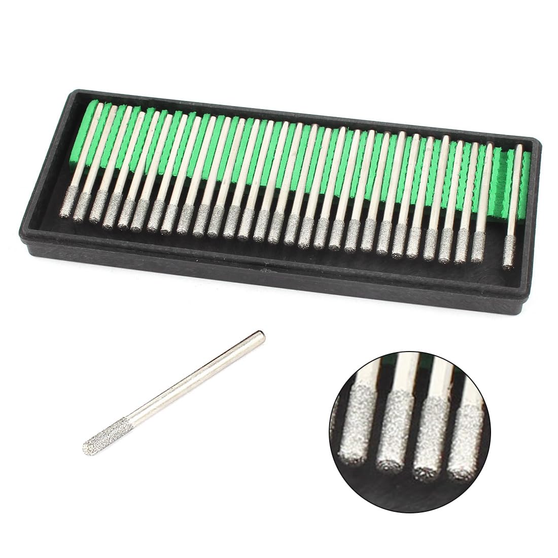 sourcing map pointe diamant cylindrique 3 mm coffret 30