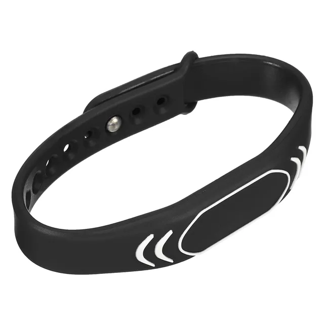 sourcing map Bracelet RFID 13,56 MHz Silicone Noir Réglable