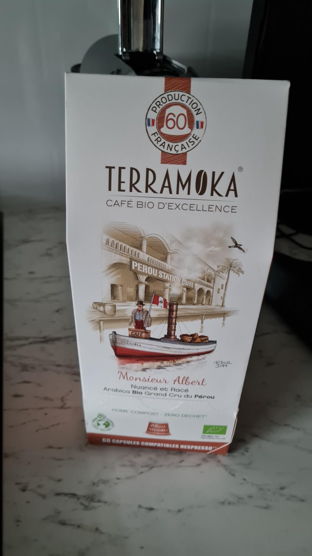 Terramoka Monsieur Albert capsules café Pérou bio 60 fruité