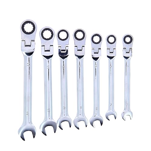 PRECISION STEEL 211444 Jeu 7 clés mixtes à cliquet 8-14 mm chrome vanadium
