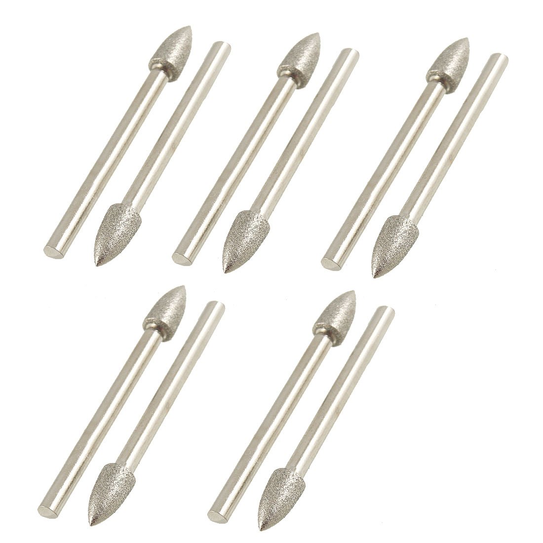 sourcing map Pointe diamantée conique 5 mm tige 3 mm 10 pièces