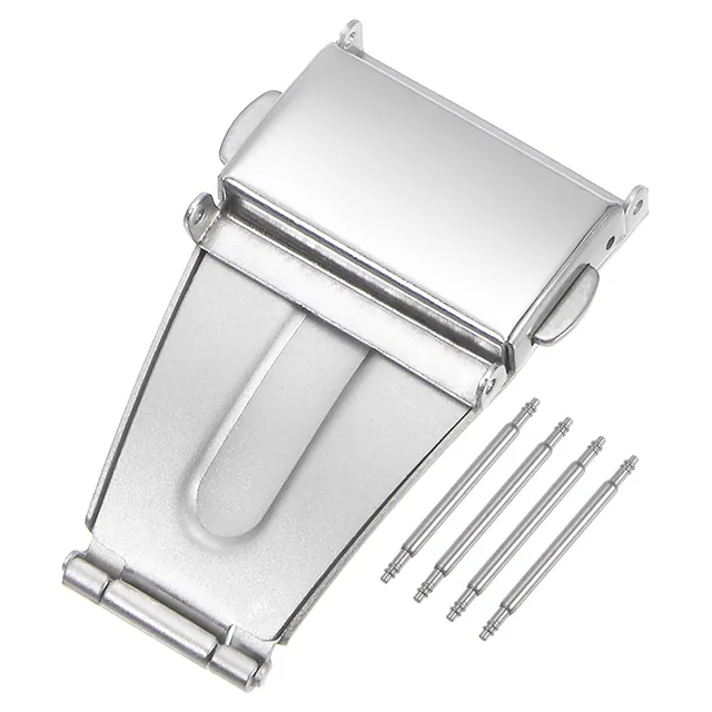 sourcing map fermoir montre déployante 20mm inox argenté