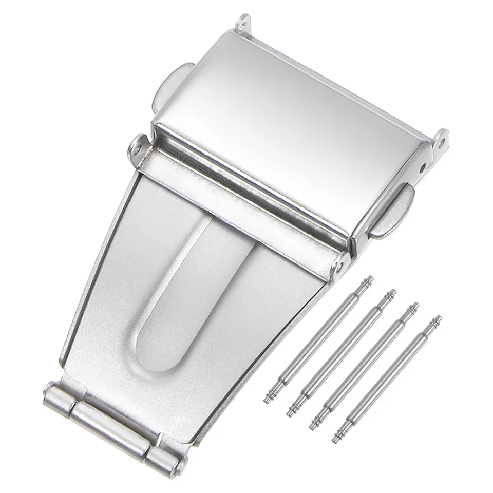 sourcing map fermoir montre déployante 20mm inox argenté