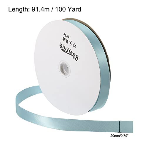 sourcingmap Ruban Satin 20mmx91,4m Rouleau Bleu Mer Polyester