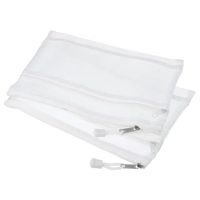 sourcing map pochette maille zippée A5 blanche lot 6 double