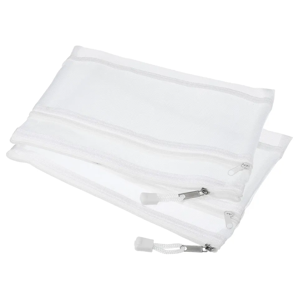 sourcing map pochette maille zippée A5 blanche lot 6 double