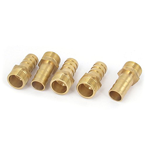 Sourcing Map Raccord Cannelé Laiton BSP 3/8 12mm 5pcs