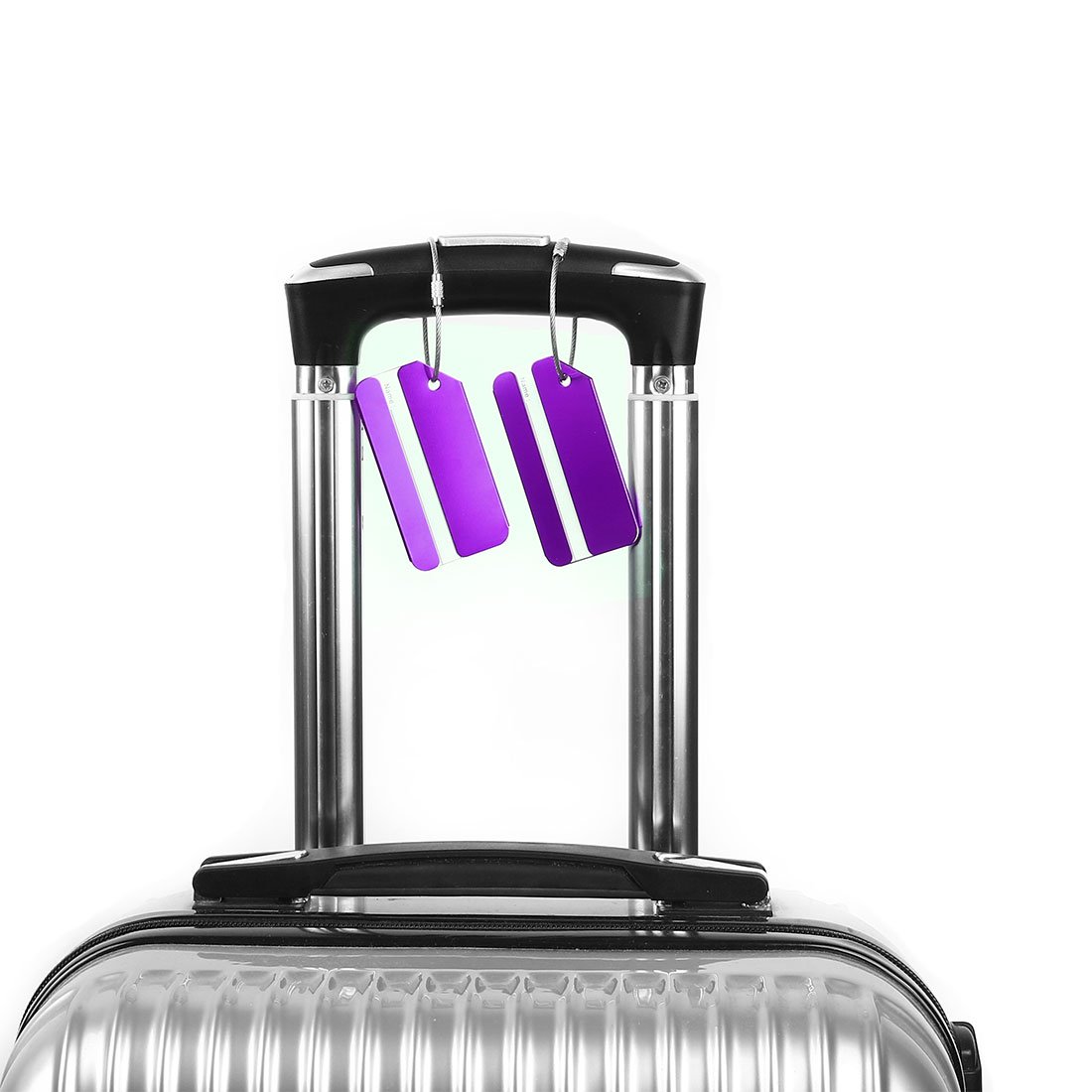 Sourcingmap étiquette bagage aluminium violet lot 2