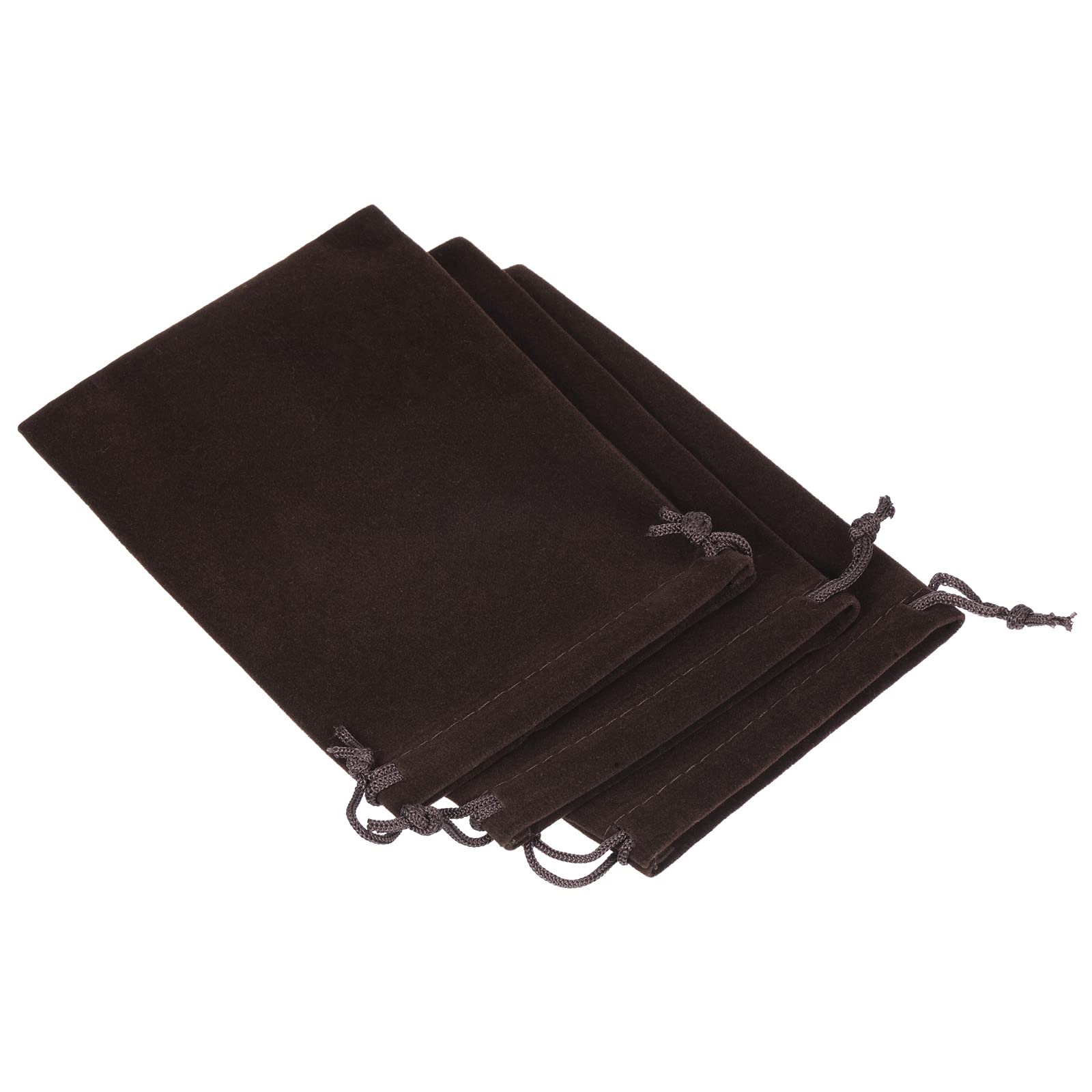 sourcing map Pochette Microfibre Marron 14x10cm Lot 3 Lunettes