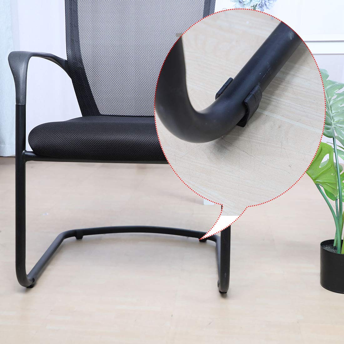 Sourcing Map patin chaise tube rond noir 20 mm 10 pcs