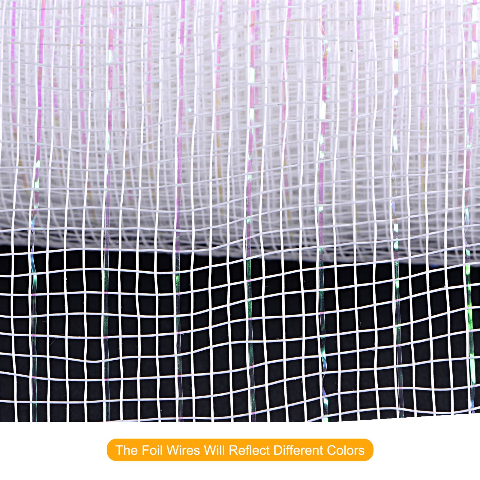 sourcing map Home & Garden ruban maille blanc irisé 9 m