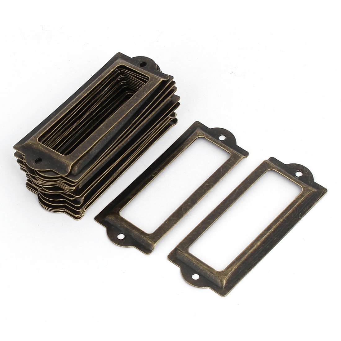 sourcing map Porte-Étiquette 83x33mm Bronze Fer 20pcs