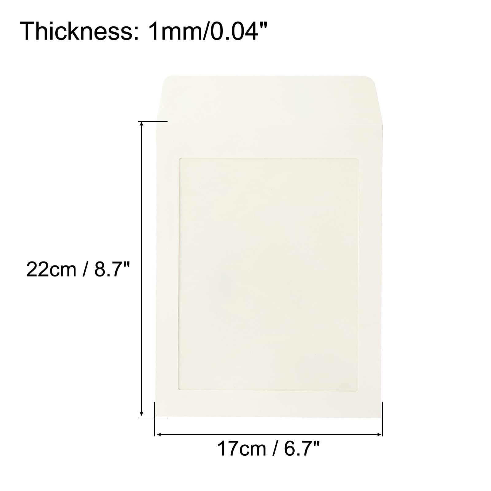 Sourcing Map A5 Enveloppe Fenêtre Blanche Simple Face x10