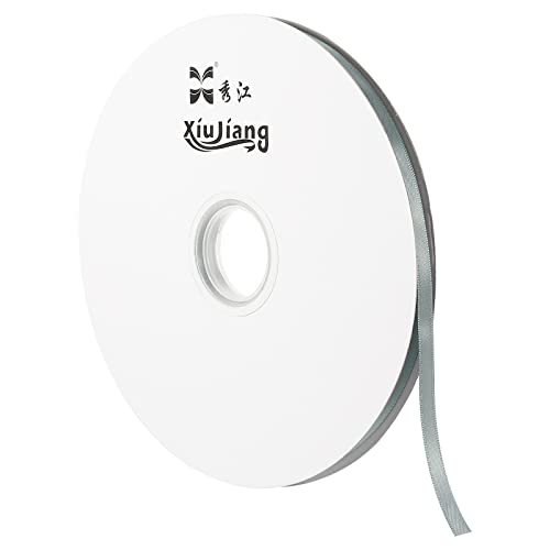 Sourcing Map Ruban Satin Gris Clair 7 mm x 91,4 m Rouleau