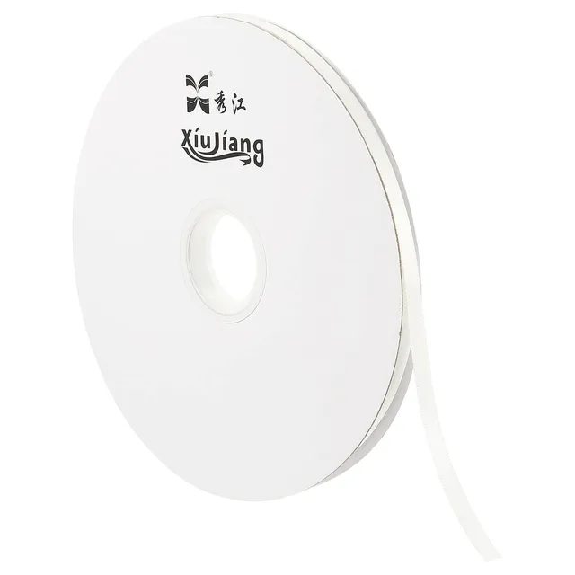 Sourcing Map ruban satin blanc cru 7mm x 91,4m double face