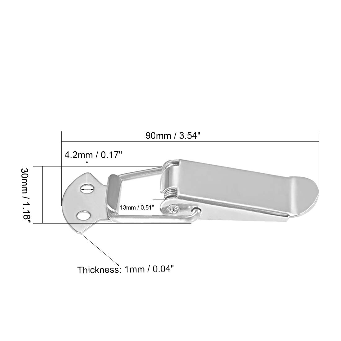 sourcing map fermetures à levier inox 304 90mm lot de 2